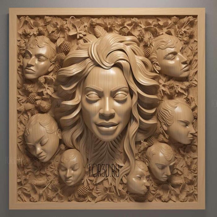 Beyonce Knowles 2 stl model for CNC